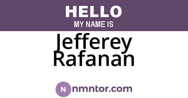 Jefferey Rafanan