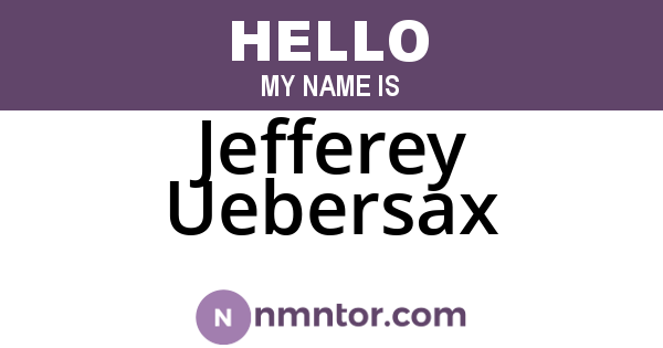 Jefferey Uebersax