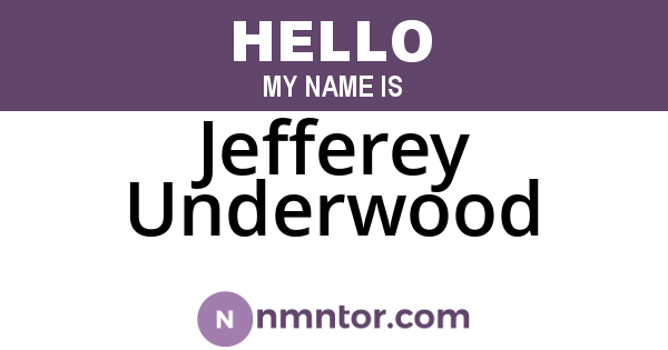 Jefferey Underwood