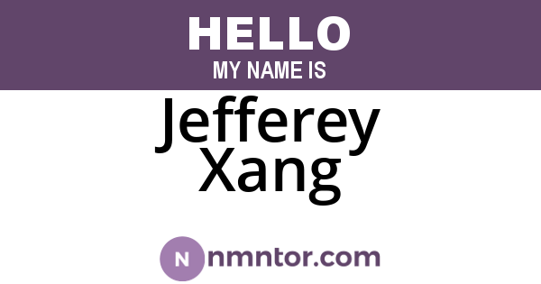 Jefferey Xang