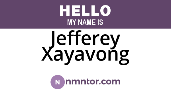 Jefferey Xayavong
