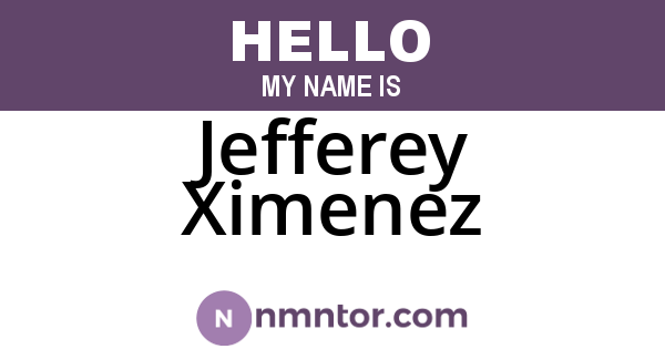 Jefferey Ximenez