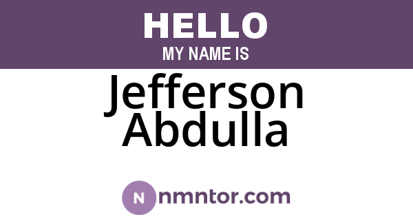 Jefferson Abdulla