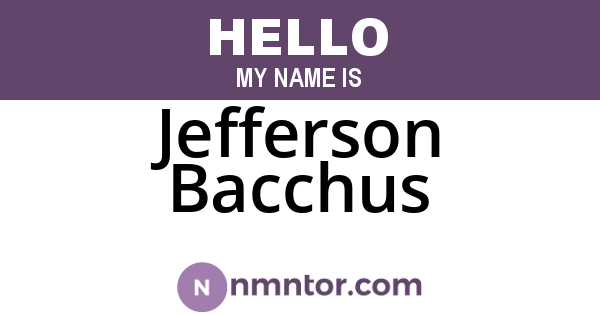 Jefferson Bacchus