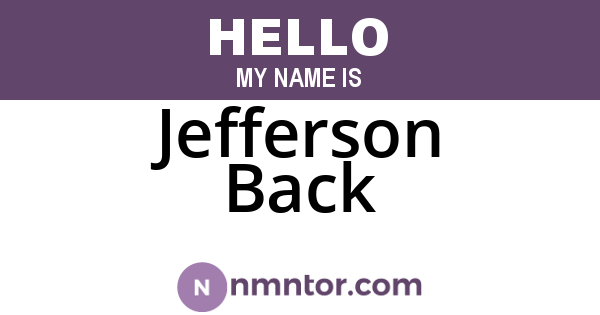 Jefferson Back