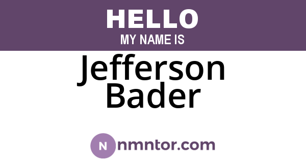 Jefferson Bader