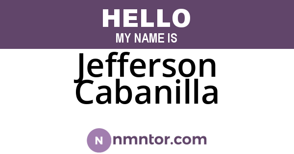 Jefferson Cabanilla