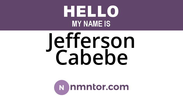 Jefferson Cabebe