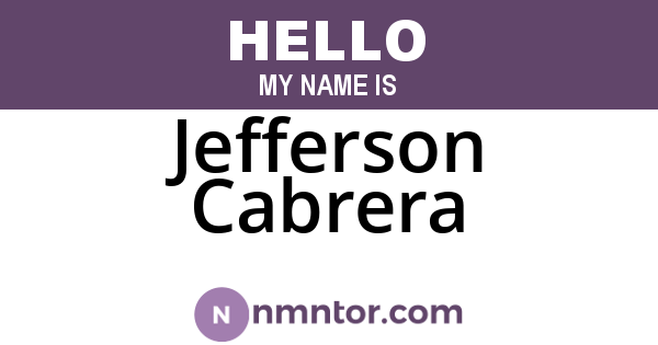 Jefferson Cabrera