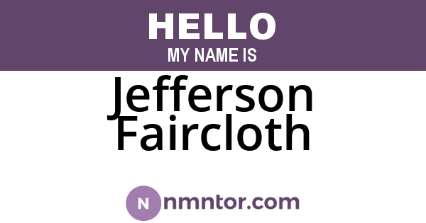 Jefferson Faircloth