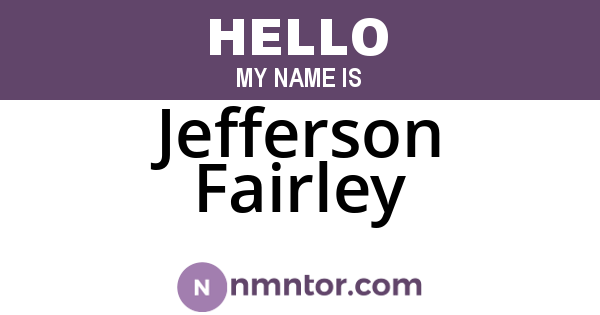 Jefferson Fairley
