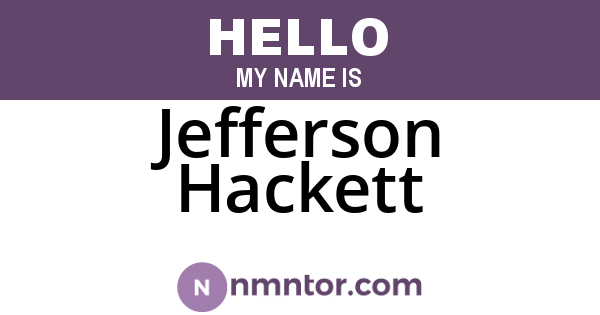 Jefferson Hackett