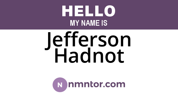 Jefferson Hadnot