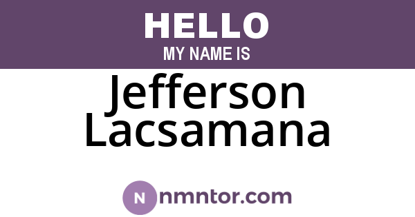Jefferson Lacsamana