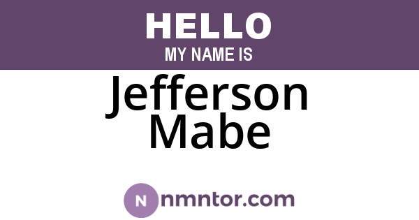 Jefferson Mabe