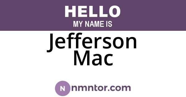 Jefferson Mac