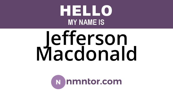 Jefferson Macdonald