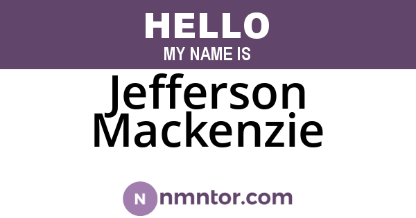 Jefferson Mackenzie
