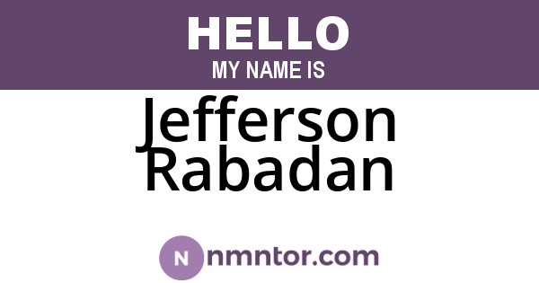 Jefferson Rabadan