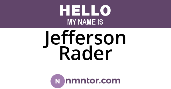 Jefferson Rader
