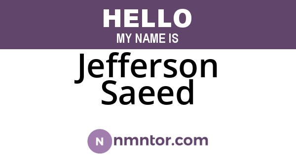 Jefferson Saeed