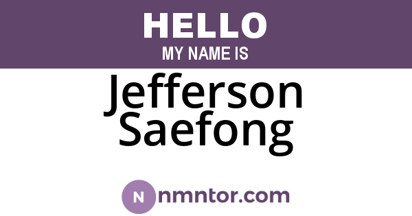 Jefferson Saefong