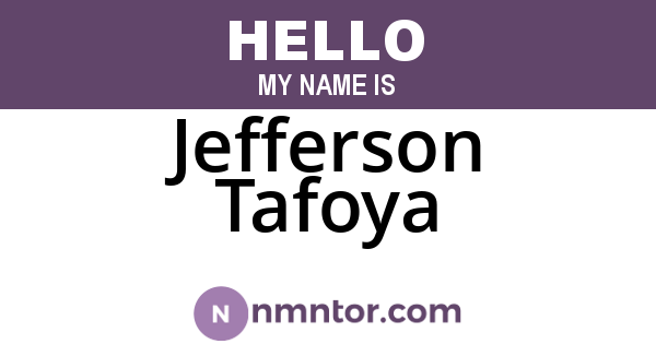 Jefferson Tafoya