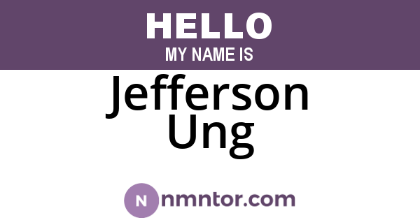 Jefferson Ung