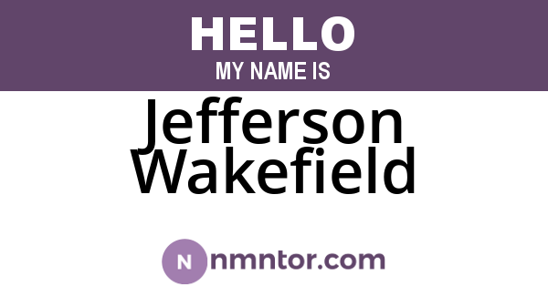 Jefferson Wakefield