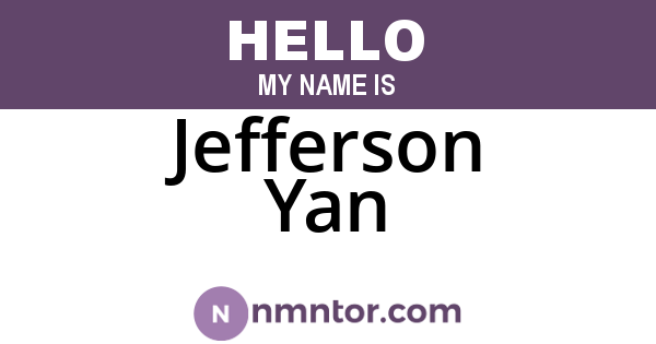 Jefferson Yan