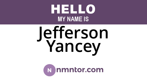 Jefferson Yancey