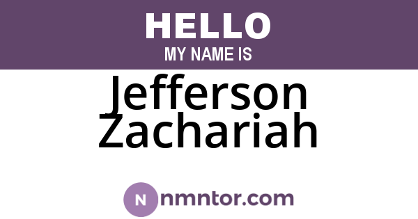 Jefferson Zachariah