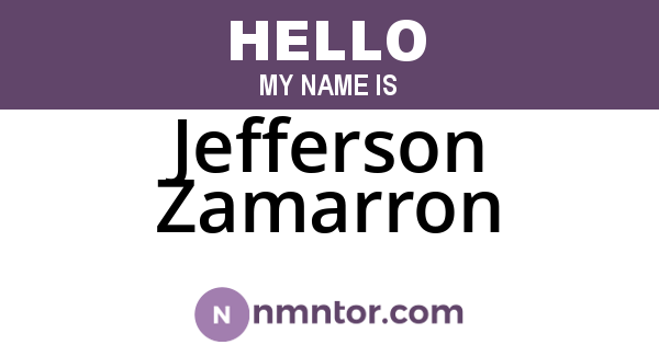 Jefferson Zamarron