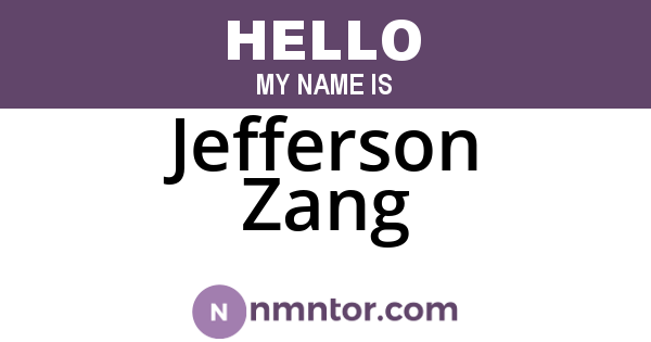 Jefferson Zang