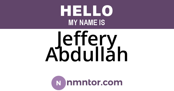 Jeffery Abdullah