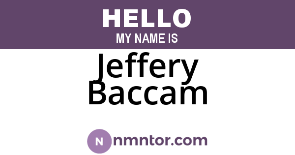 Jeffery Baccam