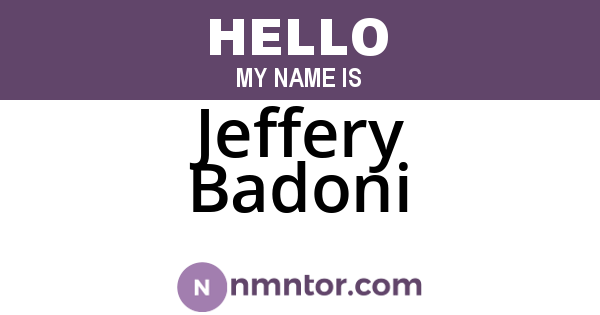 Jeffery Badoni