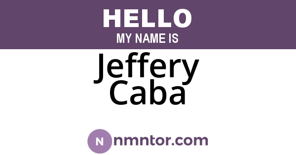 Jeffery Caba