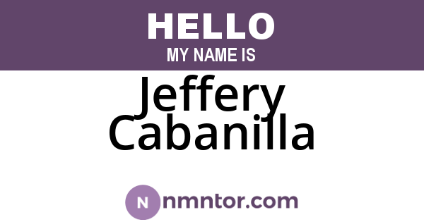Jeffery Cabanilla