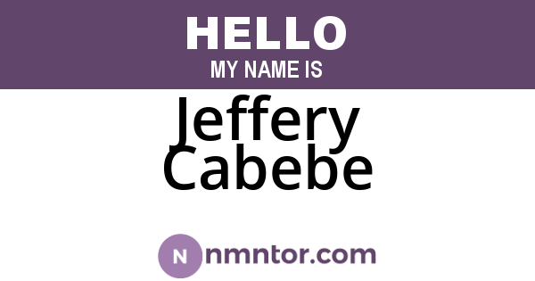 Jeffery Cabebe