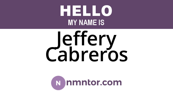 Jeffery Cabreros