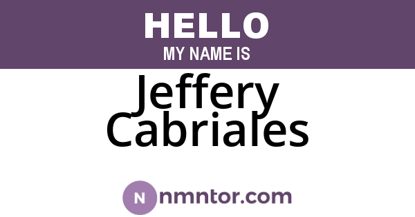 Jeffery Cabriales