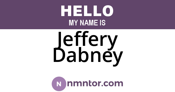 Jeffery Dabney