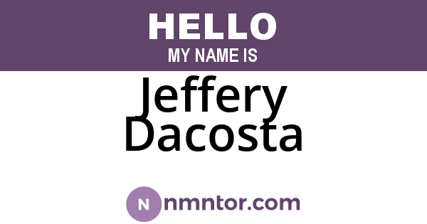 Jeffery Dacosta