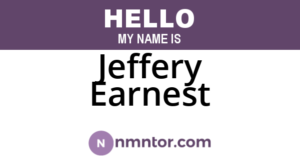 Jeffery Earnest