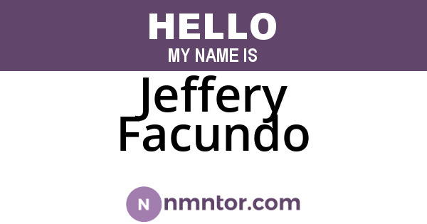 Jeffery Facundo