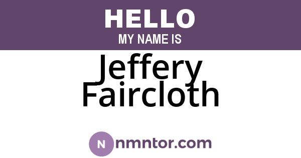 Jeffery Faircloth