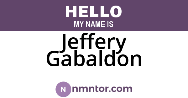 Jeffery Gabaldon