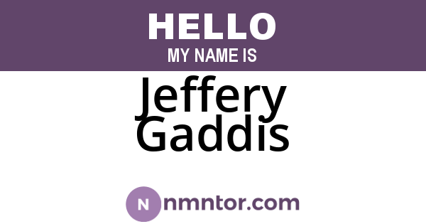 Jeffery Gaddis