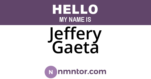 Jeffery Gaeta